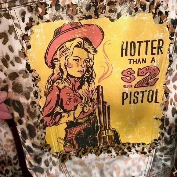 Lularoe Small cheetah custom bleach dyed Kenny jacket. NWOT.Custom western print - Picture 4 of 15